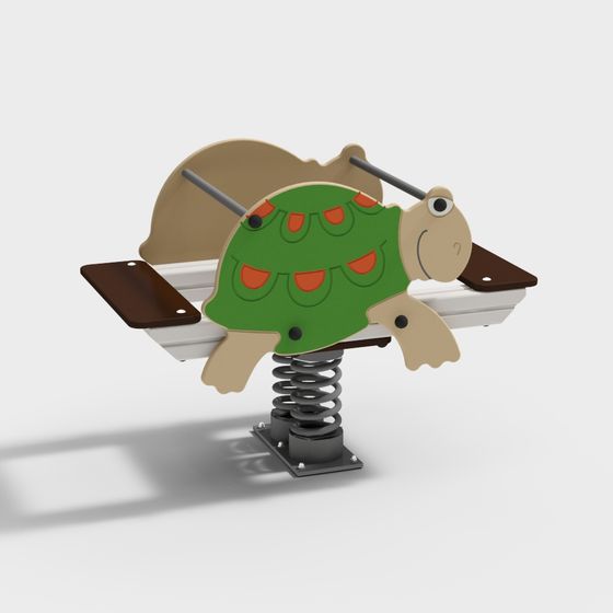 Spring Turtle Seesaw 3D model for Playgrounds