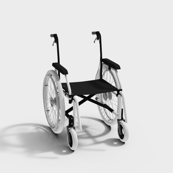 Minimalist Low-Polygon Wheelchair 3D model