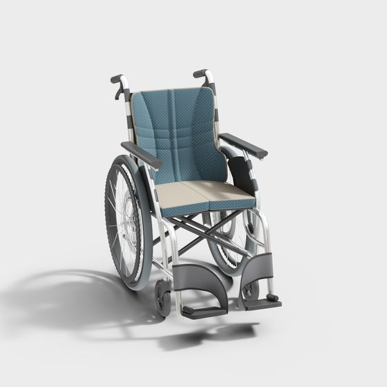 Elegant Low-Polygon Wheelchair 3D model
