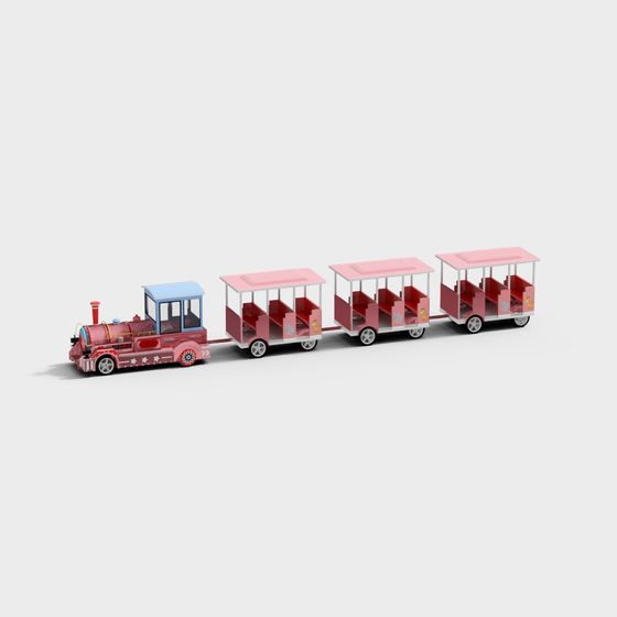 Vibrant 3D Train Set Model for Kids' Spaces