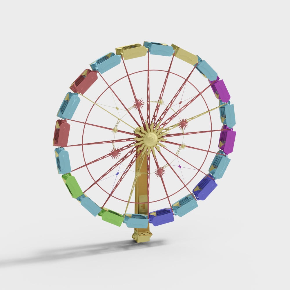 Colorful Ferris Wheel 3D model