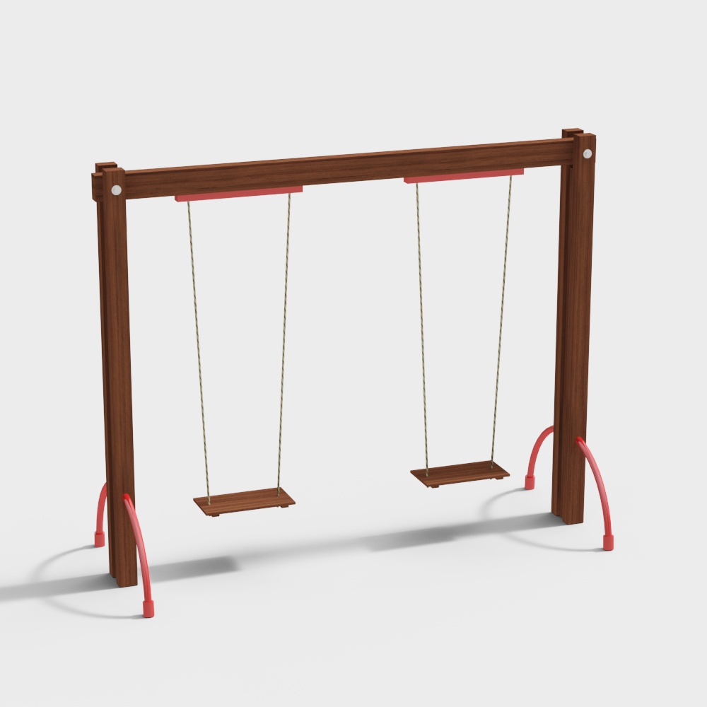 Gray Kindergarten Swing 3D Model – Play Area Free