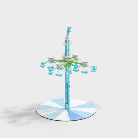 Whimsical Low-Poly Amusement Park 3D model