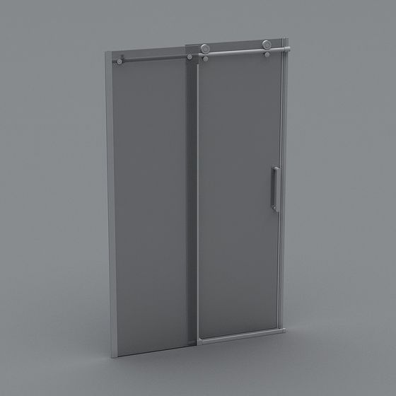 Modern Low-Poly Sliding Door 3D model