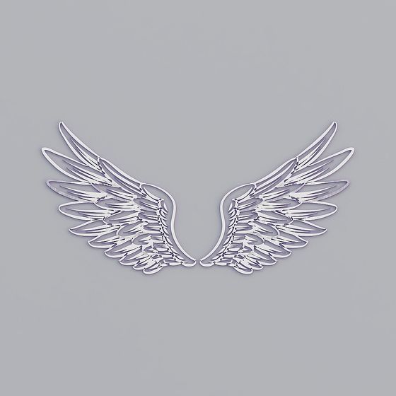 Elegant Angel Wings 3D Model