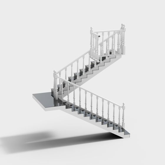 Elegant Staircase 3D model with Low-Poly Design