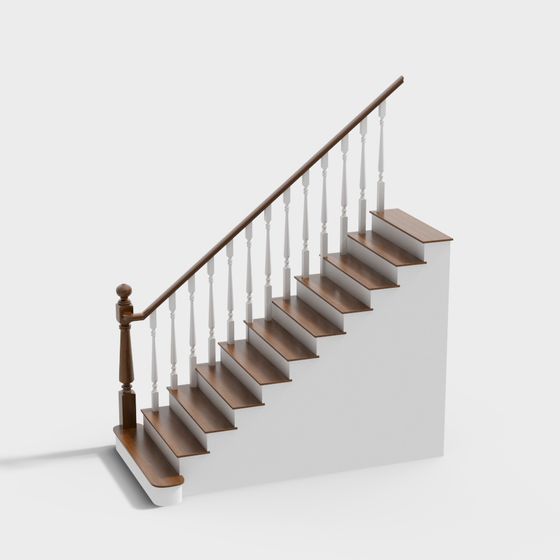 Elegant Modern Staircase 3D model Design