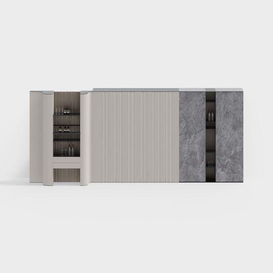 Stylish Urban Bar Cabinet 3D model