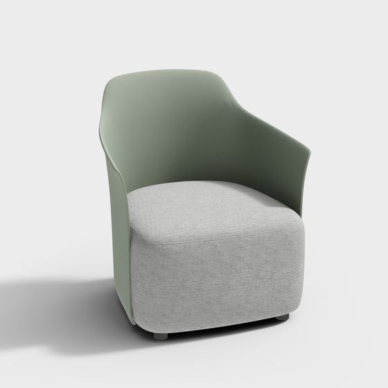 Streamlined Sofa 3D model for Contemporary Spaces