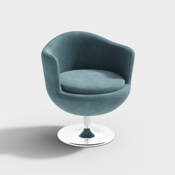 Elegant Velvet Swivel Chair 3D model