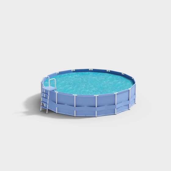 Modern Blue Swimming Pool 3D model