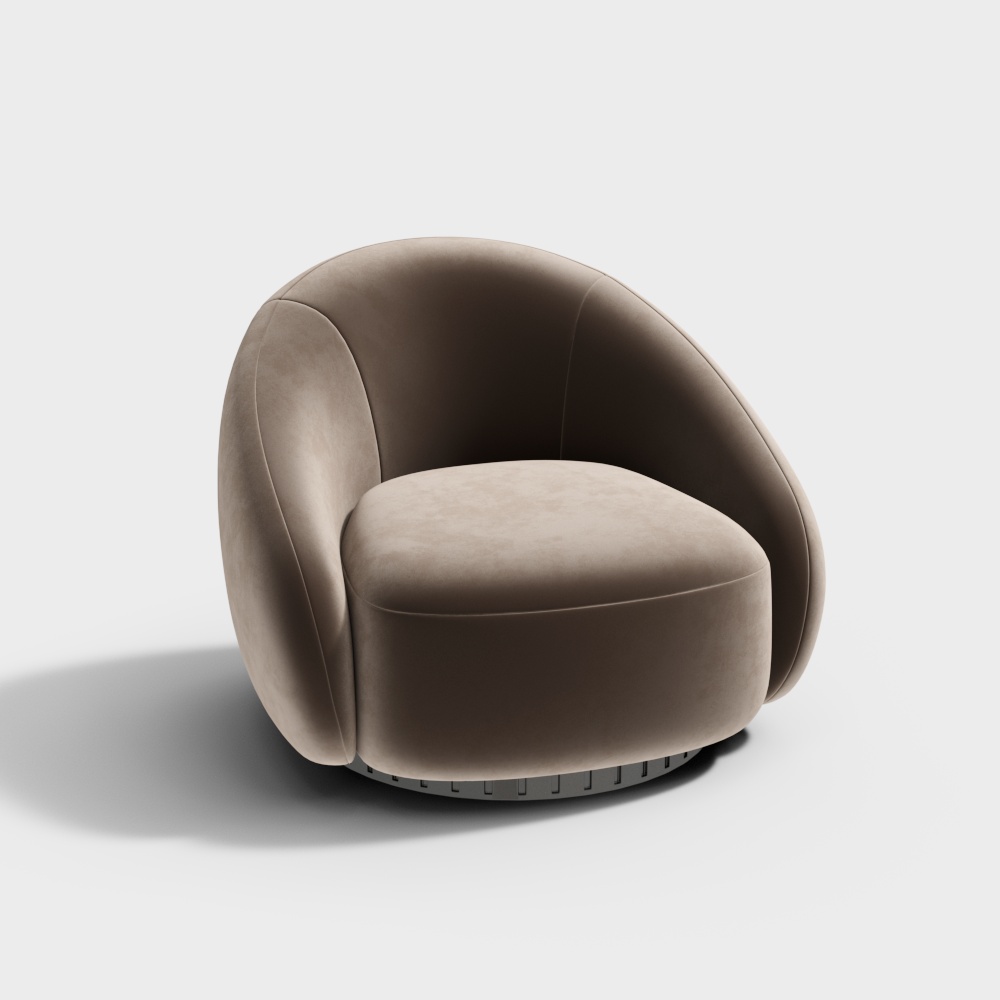 Fabric Relaxing Chair KJH22SFS123 Velvet Brown