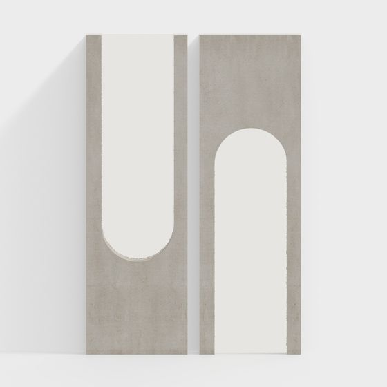 Modern Partition 3D Model in Gray