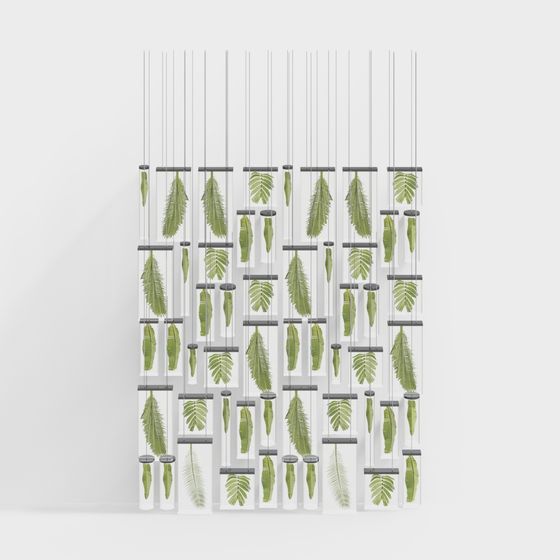 Low-Poly Hanging Green Wall 3D model for Modern Spaces