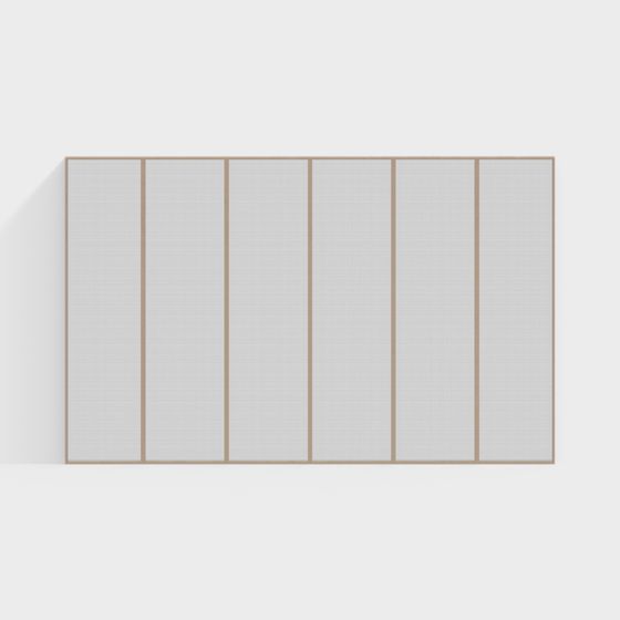 Minimalist 6-Panel Folding Screen 3D model