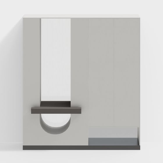 Modern Cream Style Partition 3D Model in White