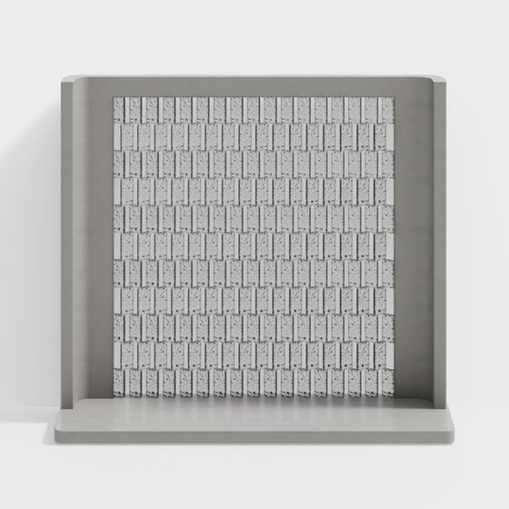 Elegant Gray Concrete Wall Panel 3D model for Creative Projects