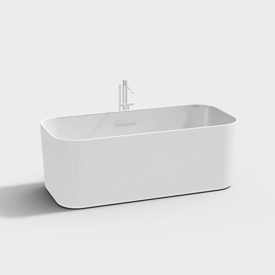Modern Bathtub 3D Model in White