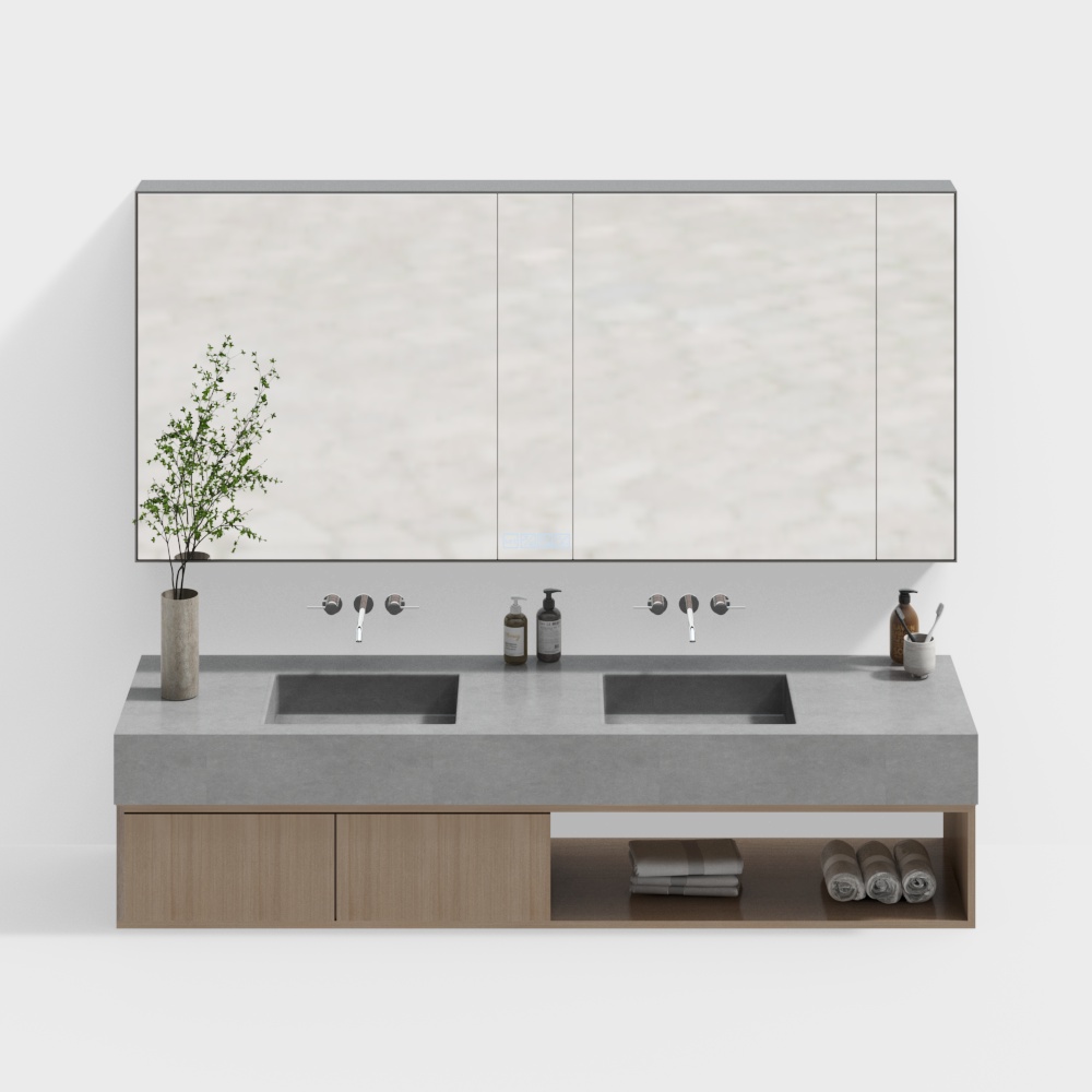 Wabi-Sabi Style bathroom Cabinet