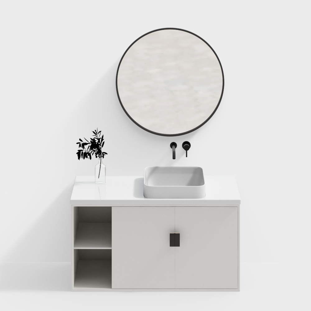 Armoire de salle de bains de style Wabi-Sabi