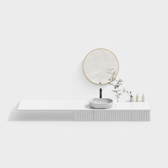 Elegant Low-Poly Bathroom Vanity 3D model