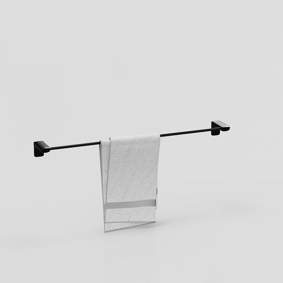 Minimalist Towel Rack 3D model for Modern Interiors