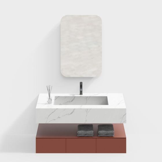 Modern Minimalist Bathroom Cabinet 3D model