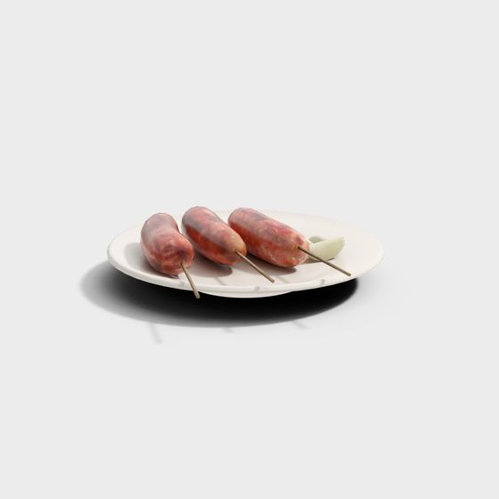 Grilled Sausages on a Stick 3D model for Creative Projects