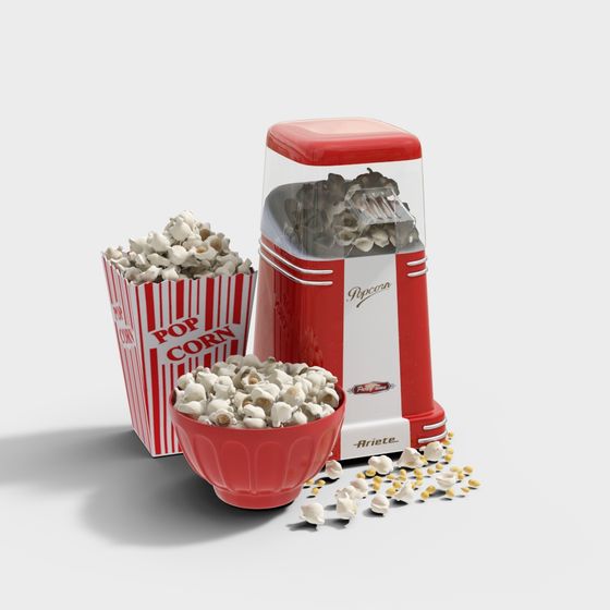 Nostalgic Popcorn Machine 3D model for Creative Spaces