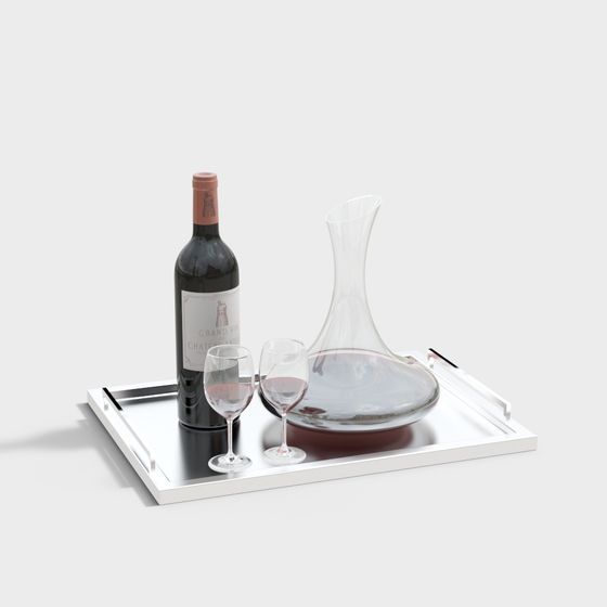 Elegant Wine Tasting Set 3D model