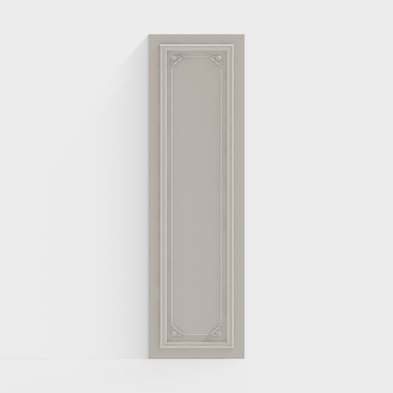 Elegant Low-Poly Door Panel 3D model