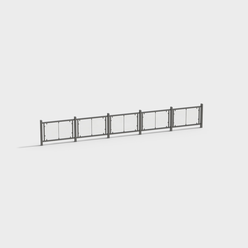 Stylish Low Poly Fence 3D model for Modern Spaces