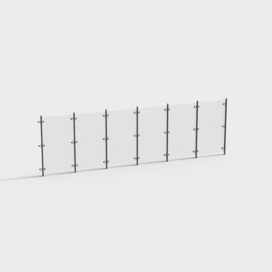 Contemporary Glass Fence 3D model for Various Applications