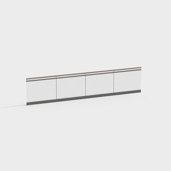 Stylish Urban Skyline Railing 3D model
