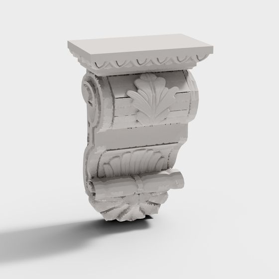 Classical Column Capital Low-Poly 3D model