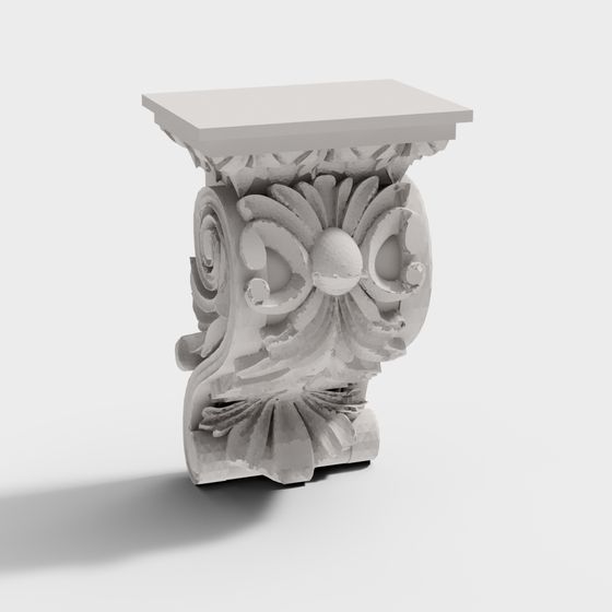 Classic Column Capital Low Polygon 3D model for Creative Projects