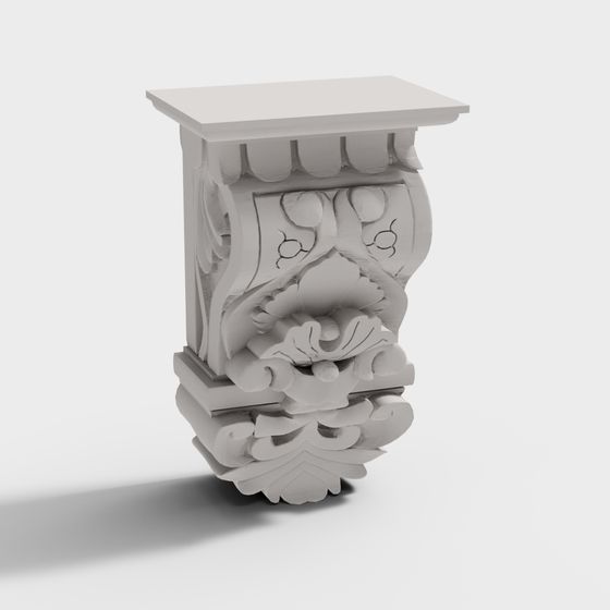 Classical Floral Capital 3D model