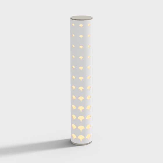 Elegant Low-Polygon Column Lamp 3D model for Modern Spaces