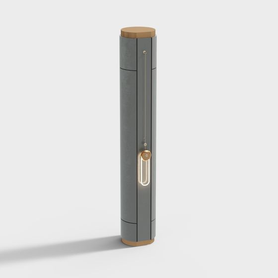 Elegant Gray and Gold 3D Model for Modern Design