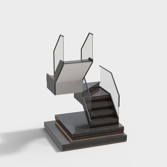 Minimalist Futuristic Staircase 3D model