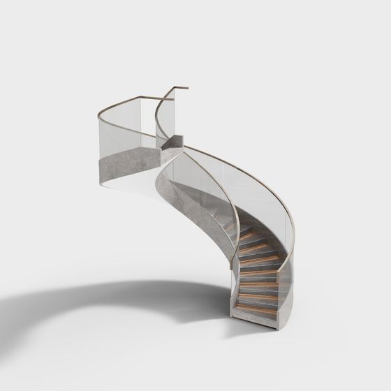 Unique Low-Polygon Elevated Staircase 3D model