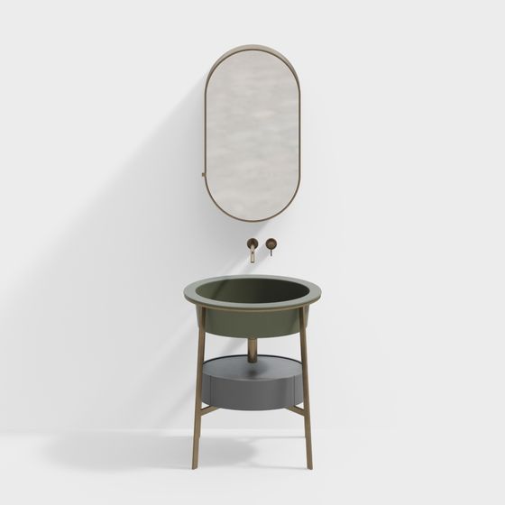 Elegant Minimalist Bathroom Sink 3D model