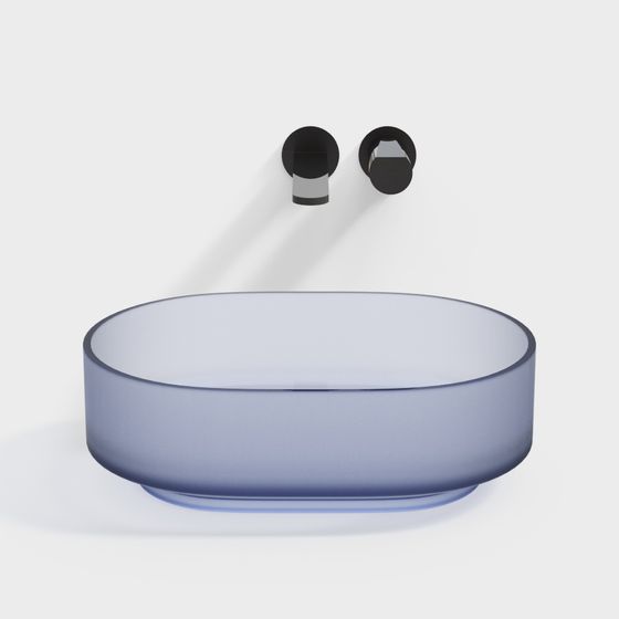 Elegant Glass Sink 3D model for Modern Interiors