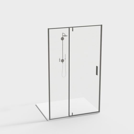 Modern Minimalist Glass Shower Room 3D model