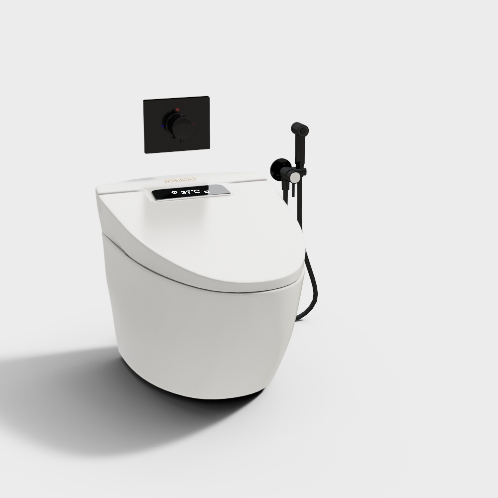 Sleek Futuristic Toilet 3D Model – Minimalist White Design