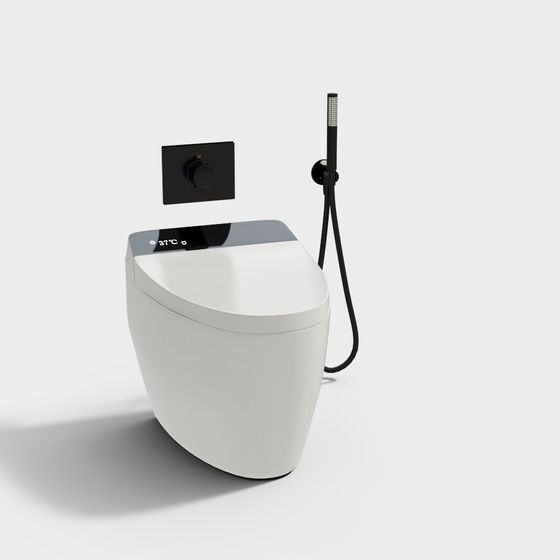 Smart Toilet 3D model with Minimalist Design