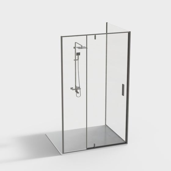 Modern Minimalist Shower Room 3D model
