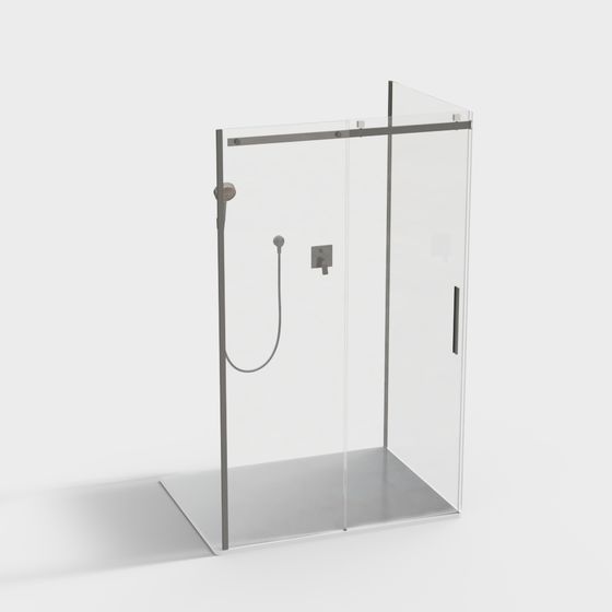 Modern Minimalist Shower Stall 3D model