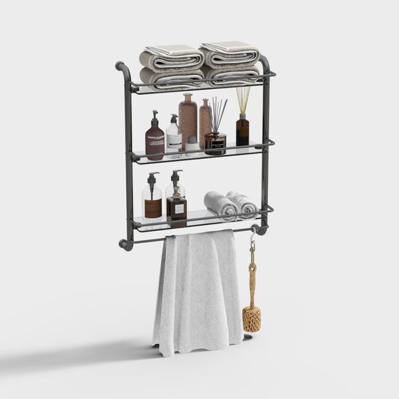 Stylish Bathroom Shelf 3D model
