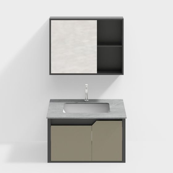 Stylish Bathroom Cabinet 3D model for Contemporary Spaces